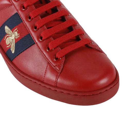 tenis gucci rojos hombre|zapato gucci rojo.